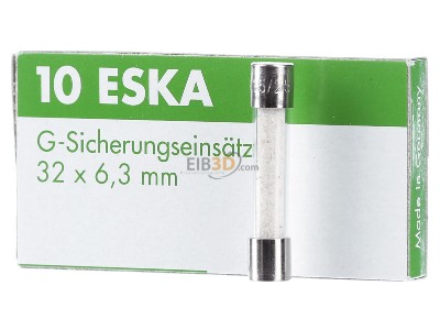 Frontansicht Eska 632.322 G-Sicherungseinsatz T 3,15A 6,3x32mm 