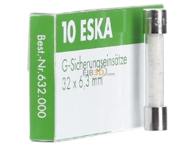 Ansicht links Eska 632.322 G-Sicherungseinsatz T 3,15A 6,3x32mm 