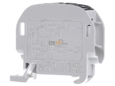 Front view Weidmller WPD 101 2X25/2X16 BK Feed-through terminal block 17,8mm 152A 
