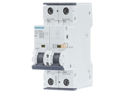 Front view Siemens 5SY6206-6 Miniature circuit breaker 2-p B6A 
