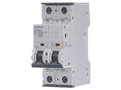 Front view Siemens 5SY6206-7 Miniature circuit breaker 2-p C6A 
