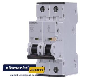 Front view Siemens Indus.Sector 5SY6210-7 Miniature circuit breaker 2-p C10A 
