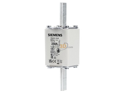 Front view Siemens 3NA3244 Low Voltage HRC fuse NH2 250A 

