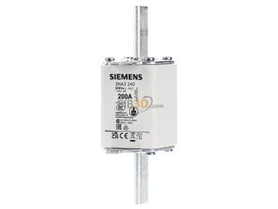 Front view Siemens 3NA3240 Low Voltage HRC fuse NH2 200A 
