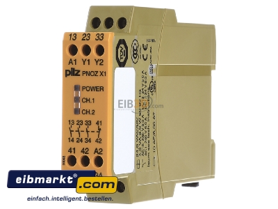Front view Pilz PNOZ X1 #774300 Safety relay 24V AC/DC EN954-1 Cat 4 PNOZ X1 774300
