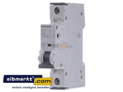 Front view Siemens Indus.Sector 5SY4116-6 Miniature circuit breaker 1-p B16A
