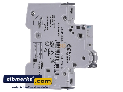View on the left Siemens Indus.Sector 5SY4125-6 Miniature circuit breaker 1-p B25A
