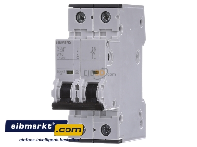 Front view Siemens Indus.Sector 5SY4216-6 Miniature circuit breaker 2-p B16A
