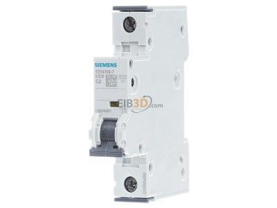Front view Siemens 5SY4102-7 Miniature circuit breaker 1-p C2A 
