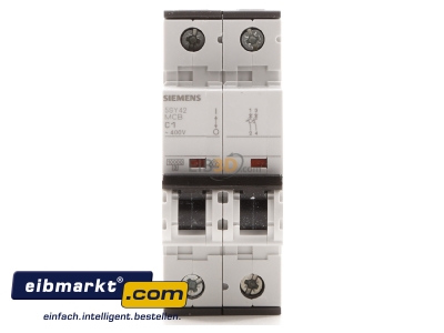 Front view Miniature circuit breaker 2-p C1A 5SY4201-7 Siemens Indus.Sector 5SY4201-7
