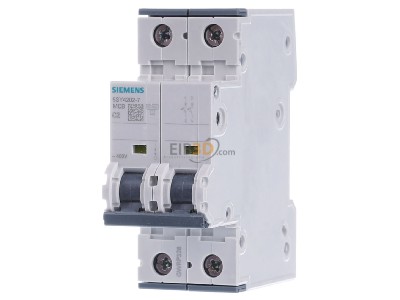 Front view Siemens 5SY4202-7 Miniature circuit breaker 2-p C2A 
