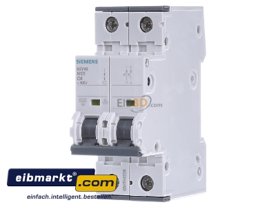 Front view Siemens Indus.Sector 5SY4204-7 Miniature circuit breaker 2-p C4A
