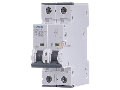 Front view Siemens 5SY4216-7 Miniature circuit breaker 2-p C16A 
