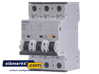 Front view Siemens Indus.Sector 5SY4316-7 Miniature circuit breaker 3-p C16A 
