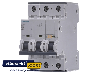 Front view Siemens Miniature circuit breaker 3-p C20A 5SY4320-7
