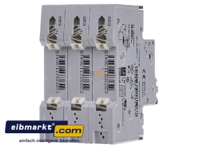 Back view Siemens Miniature circuit breaker 3-p C20A 5SY4320-7
