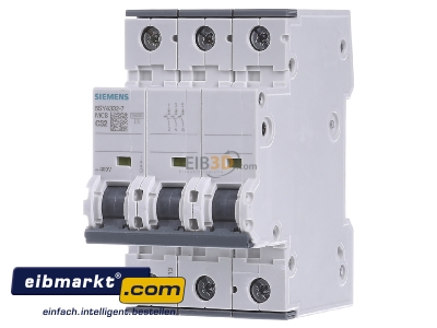 Frontansicht Siemens Indus.Sector 5SY43327 LS-Schalter C32A,3pol,T=70,10kA 5SY4332-7