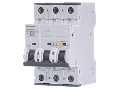 Front view Siemens Indus.Sector 5SY4363-7 Miniature circuit breaker 3-p C63A 
