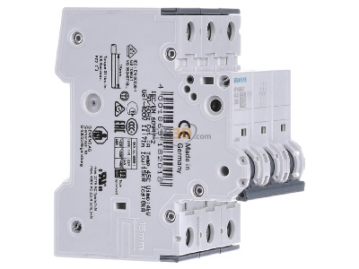 View on the left Siemens Indus.Sector 5SY4363-7 Miniature circuit breaker 3-p C63A 
