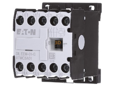 Frontansicht Eaton DILEEM-01-G(24VDC) Leistungsschtz AC-3/400V:3kW 3p DC 