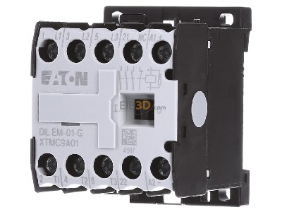 Frontansicht Eaton DILEM-01-G(24VDC) Leistungsschtz AC-3/400V:4kW 3p DC 