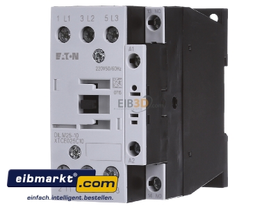 Front view Eaton (Moeller) DILM25-10(220V50/60H Magnet contactor 25A 220VAC - 
