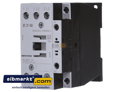 Front view Eaton (Moeller) DILM25-10(400V50HZ) Magnet contactor 25A 400VAC 0VDC
