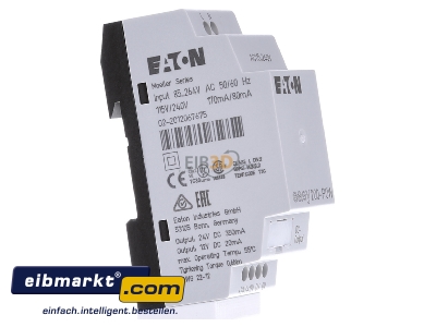 View on the left Eaton (Moeller) 229424 PLC system power supply 0,35A
