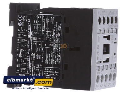 View on the left Eaton (Moeller) DILM15-10(230V50HZ) Magnet contactor 15A 230VAC
