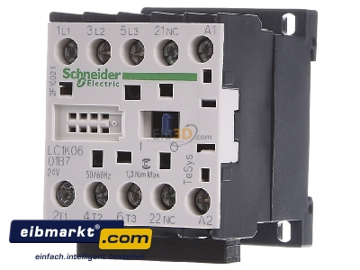 Front view Schneider Electric LC1K0601B7 Magnet contactor 6A 24VAC 
