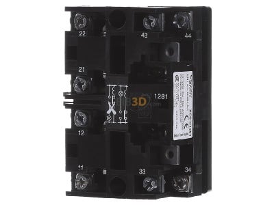 Back view Schneider Electric XESD1281 Auxiliary contact block 1 NO/0 NC 
