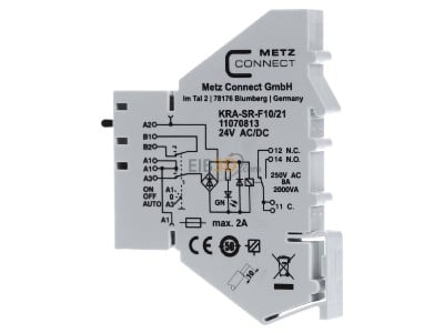 Ansicht rechts Metz KRA-SR-F10/21 1W Koppelbaustein 24AC/DC 