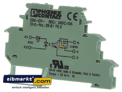 Ansicht hinten Phoenix Contact DEK-OV- 5DC/24DC/10 Optokopplerklemmen 