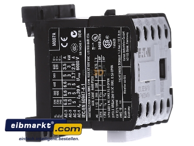 View on the left Eaton (Moeller) DILEEM-10 #051609 Magnet contactor 6,6A 220VAC

