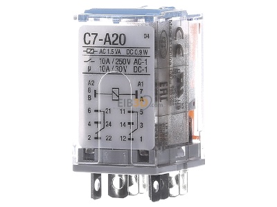 Front view Comat C7-A20/DC24V-Releco Switching relay DC 24V 10A 
