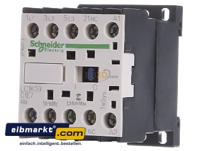 Front view Schneider Electric LC1K0901E7 Magnet contactor 9A 48VAC
