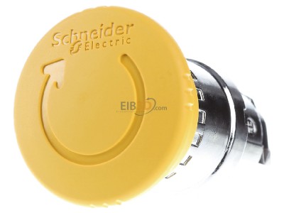 Front view Schneider Electric ZB4BS55 Mushroom-button actuator yellow IP66 
