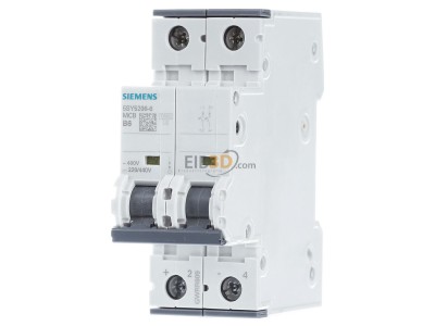 Front view Siemens 5SY5206-6 Miniature circuit breaker 2-p B6A 
