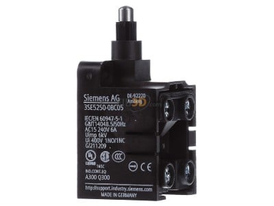 View on the left Siemens 3SE5250-0BC05 Plunger switch IP20 
