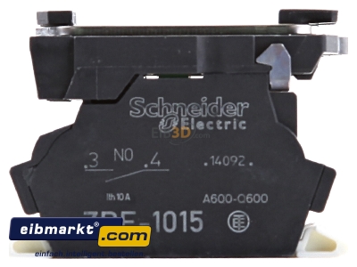 Frontansicht Schneider Electric ZB5AZ1055 Hilfsschalterblock 1S 1, Federzug 