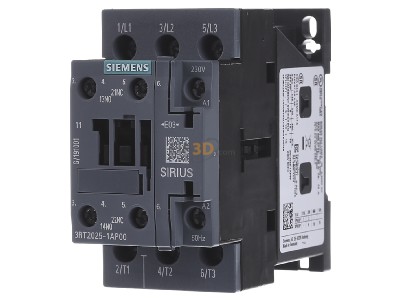 Frontansicht Siemens 3RT2025-1AP00 Schtz 230AC 7,5KW 1S+1 