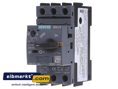 Front view Siemens Indus.Sector 3RV2011-1KA10 Motor protective circuit-breaker 12,5A - 
