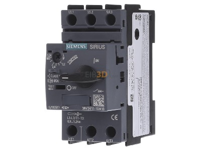 Frontansicht Siemens 3RV2411-1DA10 Leistungsschalter Trafo 2,2-3,2A 