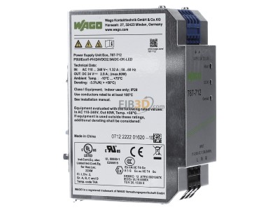 View on the left WAGO 787-712 DC-power supply 85...264V/22...28V 
