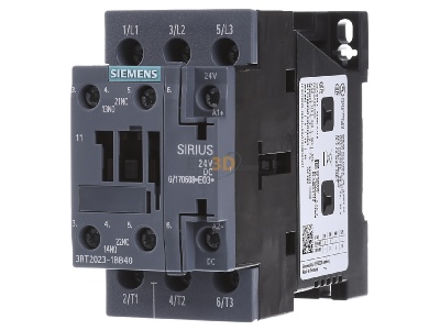 Frontansicht Siemens 3RT2023-1BB40 Schtz 24VDC 3pol 1S+1 S0 