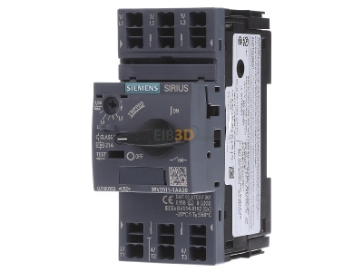 Frontansicht Siemens 3RV2011-1AA20 Leistungsschalter Motor 1,1-1,6A S00 