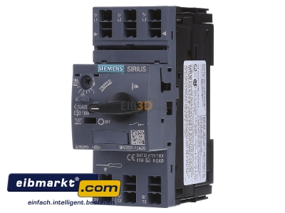 Front view Siemens Indus.Sector 3RV2011-1JA20 Motor protective circuit-breaker 10A - 
