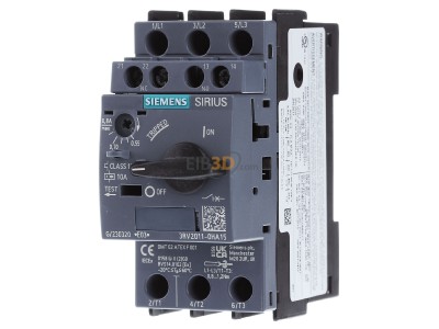 Front view Siemens 3RV2011-0HA15 Motor protection circuit-breaker 0,8A 
