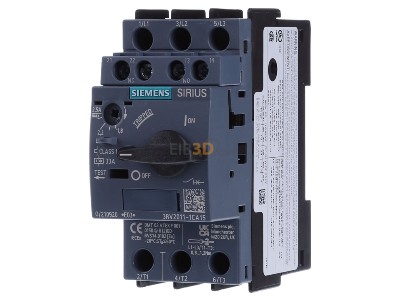 Front view Siemens 3RV2011-1CA15 Motor protection circuit-breaker 2,5A 
