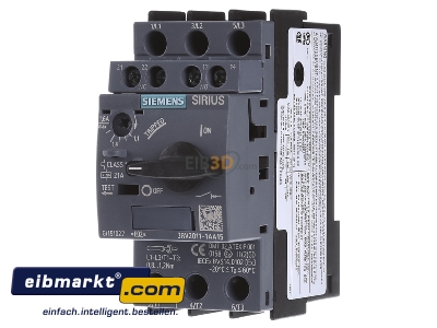 Front view Siemens Indus.Sector 3RV2011-1AA15 Motor protective circuit-breaker 1,6A 
